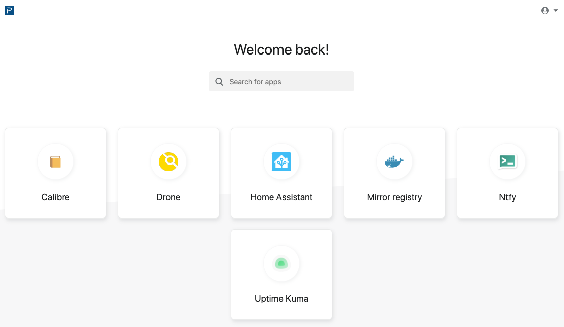 Dashboard de Cloudflare con algunas aplicaciones añadidas